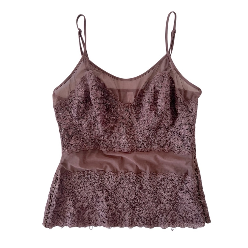 Victoria's Secret Vintage Y2K Mauve Sheer Lace Lingerie Camisole Size‎ Medium
